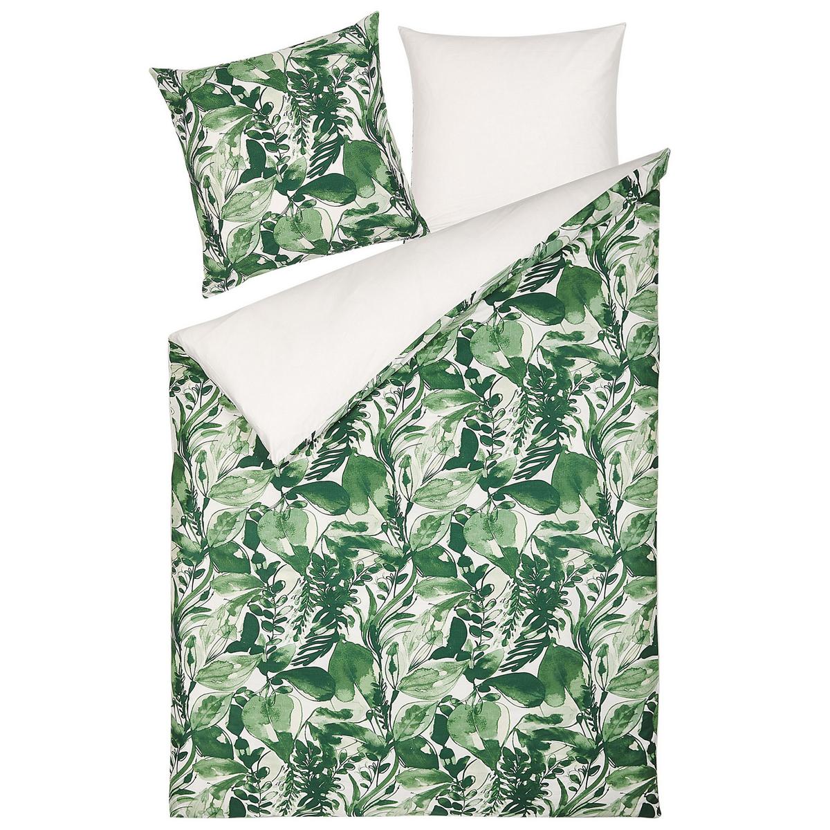 BETTWÄSCHE SET Greenwood 200 135x200 cm - Grün, Textil (135/200cm) - Beliani