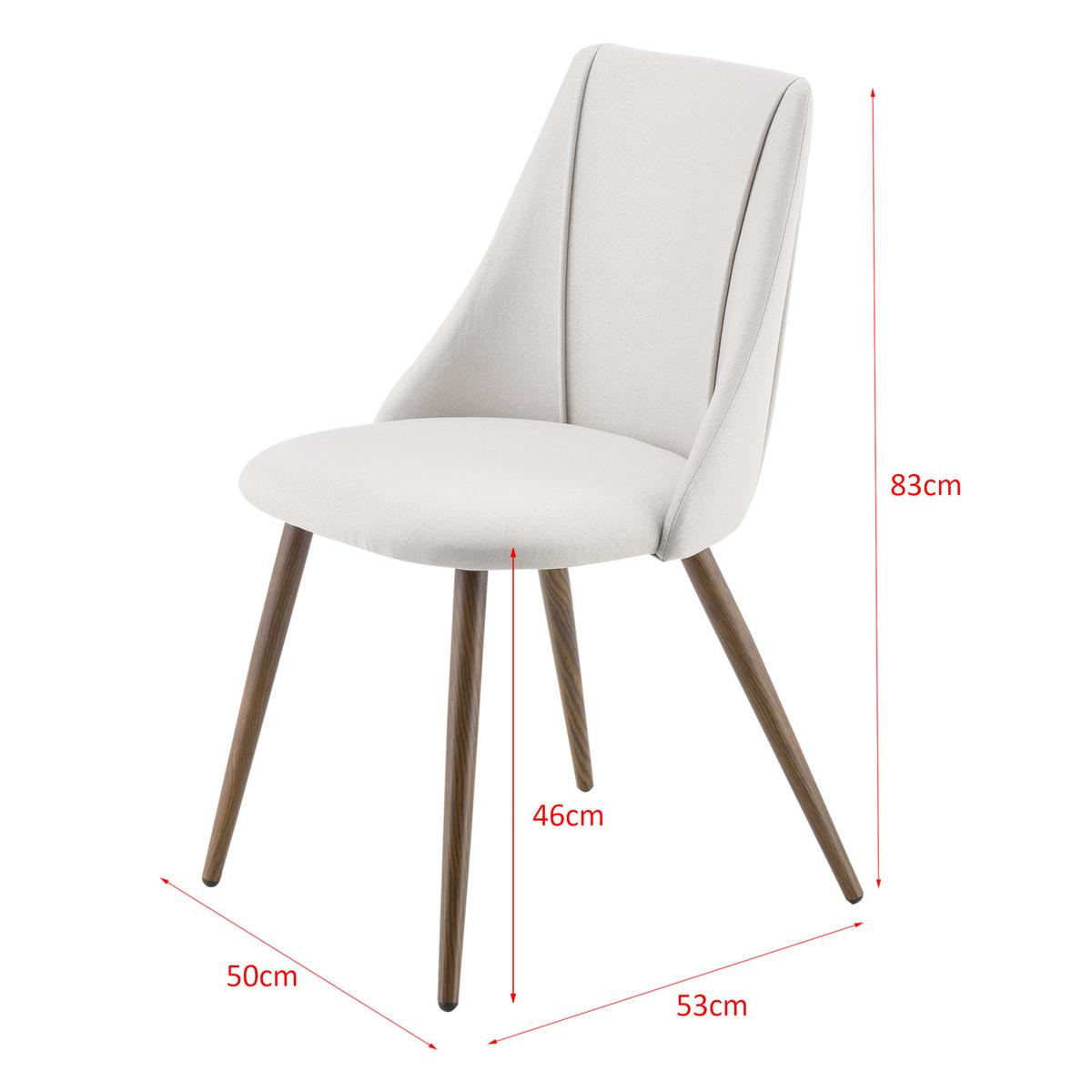 POLSTERSTUHL-SET 2 TLG. Danzig - Beige, Textil (50/83/53cm) - [en.casa]