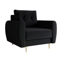 SESSEL Palermo - Schwarz/Naturfarben, Holz/Textil (104/95/82cm) - MIRJAN24