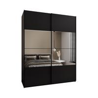 SCHWEBETÜRENSCHRANK 245,5/190/64 2-türig - Schwarz, Holz/Metall (190/245/64cm) - Abiks Möbel