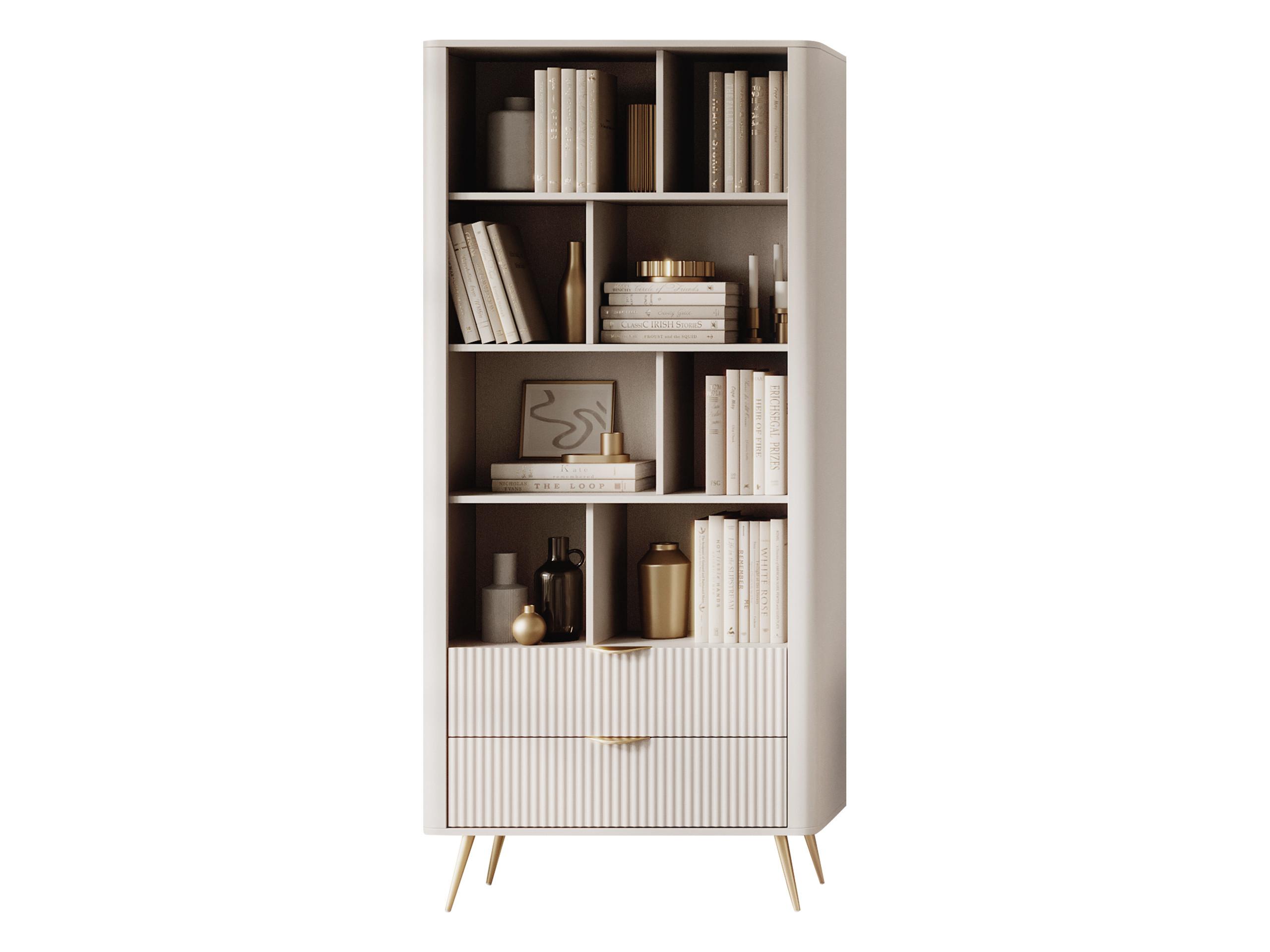 BÜCHERREGAL Lante - Beige/Goldfarben, Holzwerkstoff/Metall (88/194/38cm) - MIRJAN24