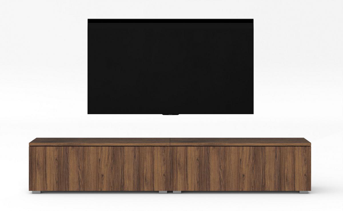 LOWBOARD Loriano 2x100 Nussbaum Warmia 200/36,5/32 cm – Hängend und Stehend - Nussbaumfarben, Holzwerkstoff/Kunststoff (200/36.5/32cm) - AX Living
