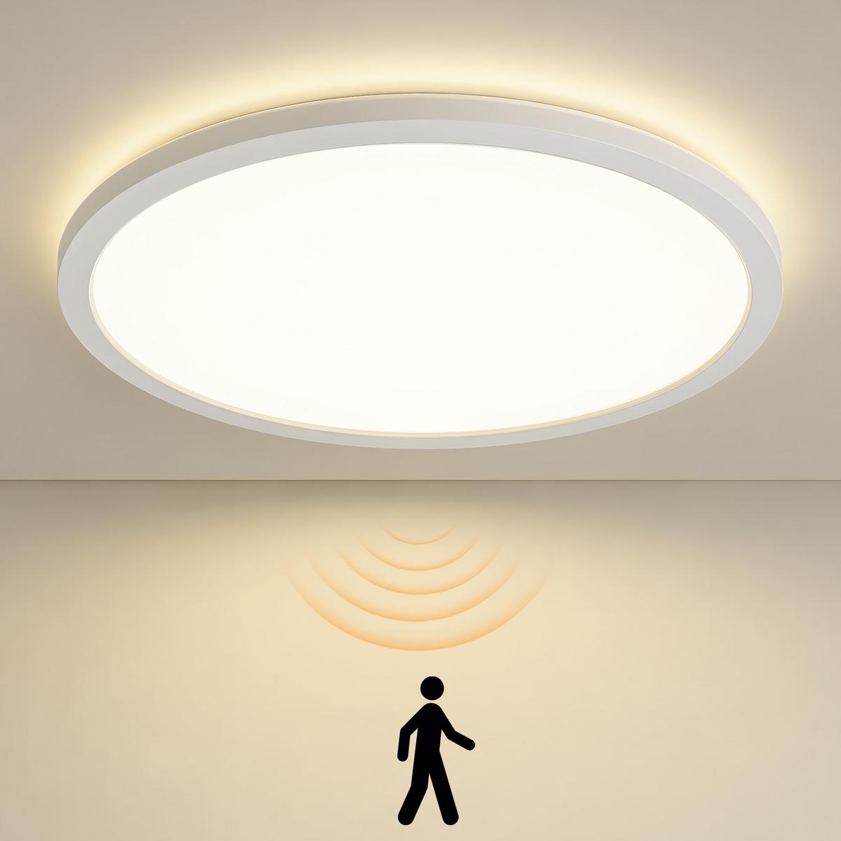 LED DECKENLEUCHTE Lyvyn 29.3/29.3/3 cm - Weiß, Kunststoff (29.3/29.3/3cm) - ZMH