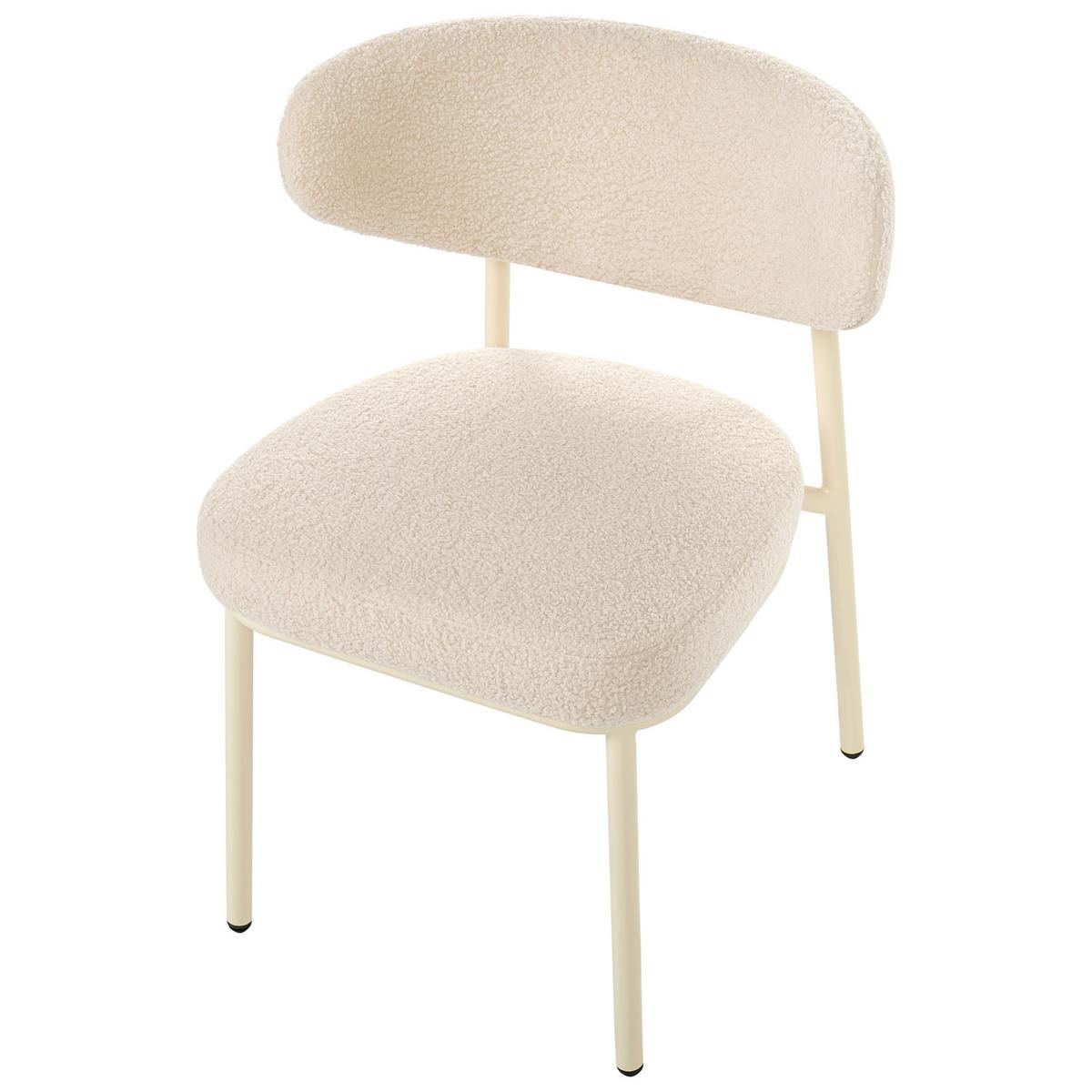 ESSZIMMERSTUHL 2er-Set Bouclé Hellbeige Unity - Beige, Textil (56/78/57cm) - Beliani