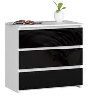 KOMMODE Weiß, Schwarz Glanz 57/60/35 - Weiß, Holzwerkstoff (60/57/35cm) - RAUMHIRSCH FURNITURE
