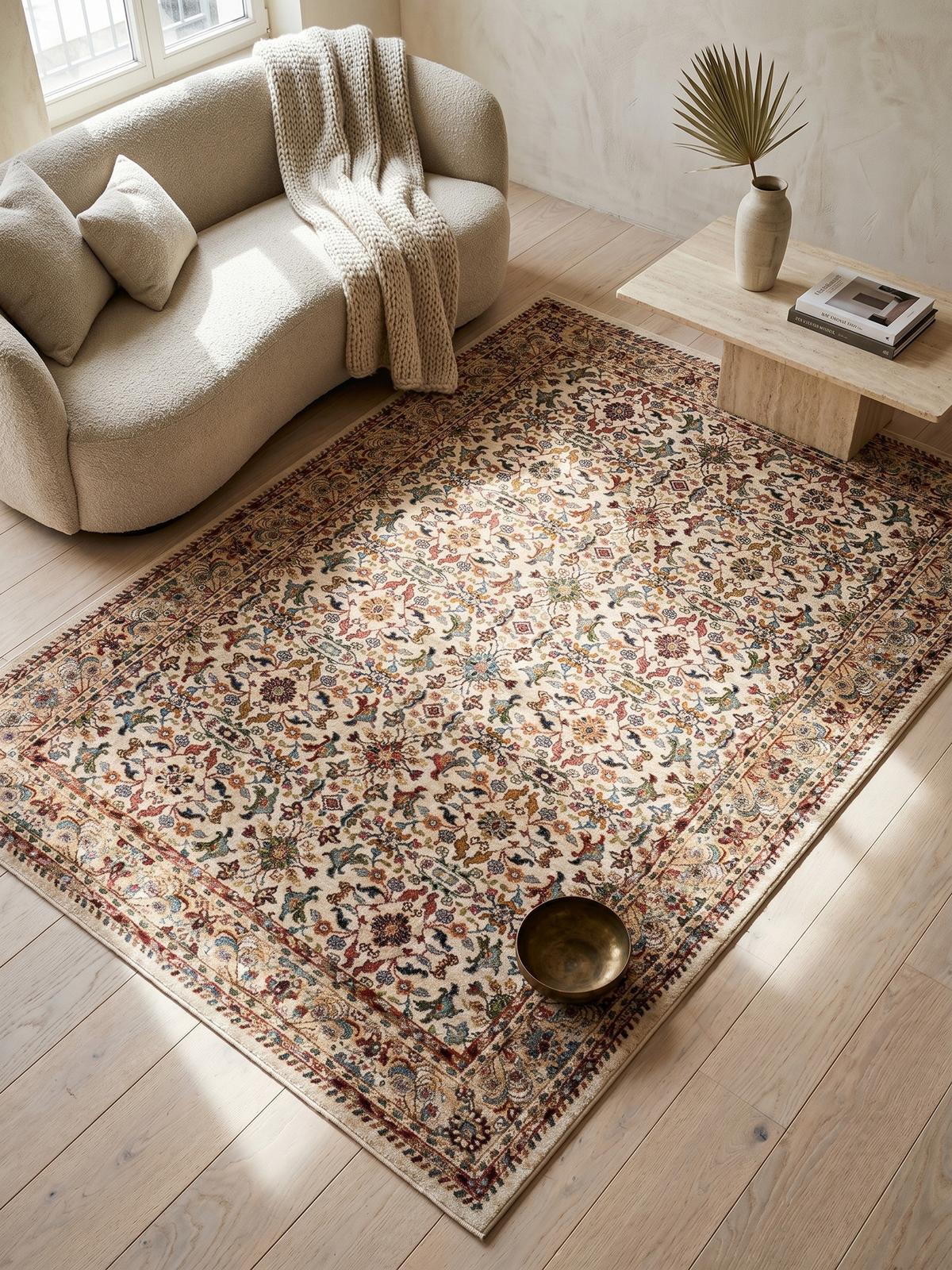 KURZFLORTEPPICH GLAZERT, orientalisch, Natur, 200 x 290 cm - Multicolor, Textil (290/200cm) - KADIMA DESIGN