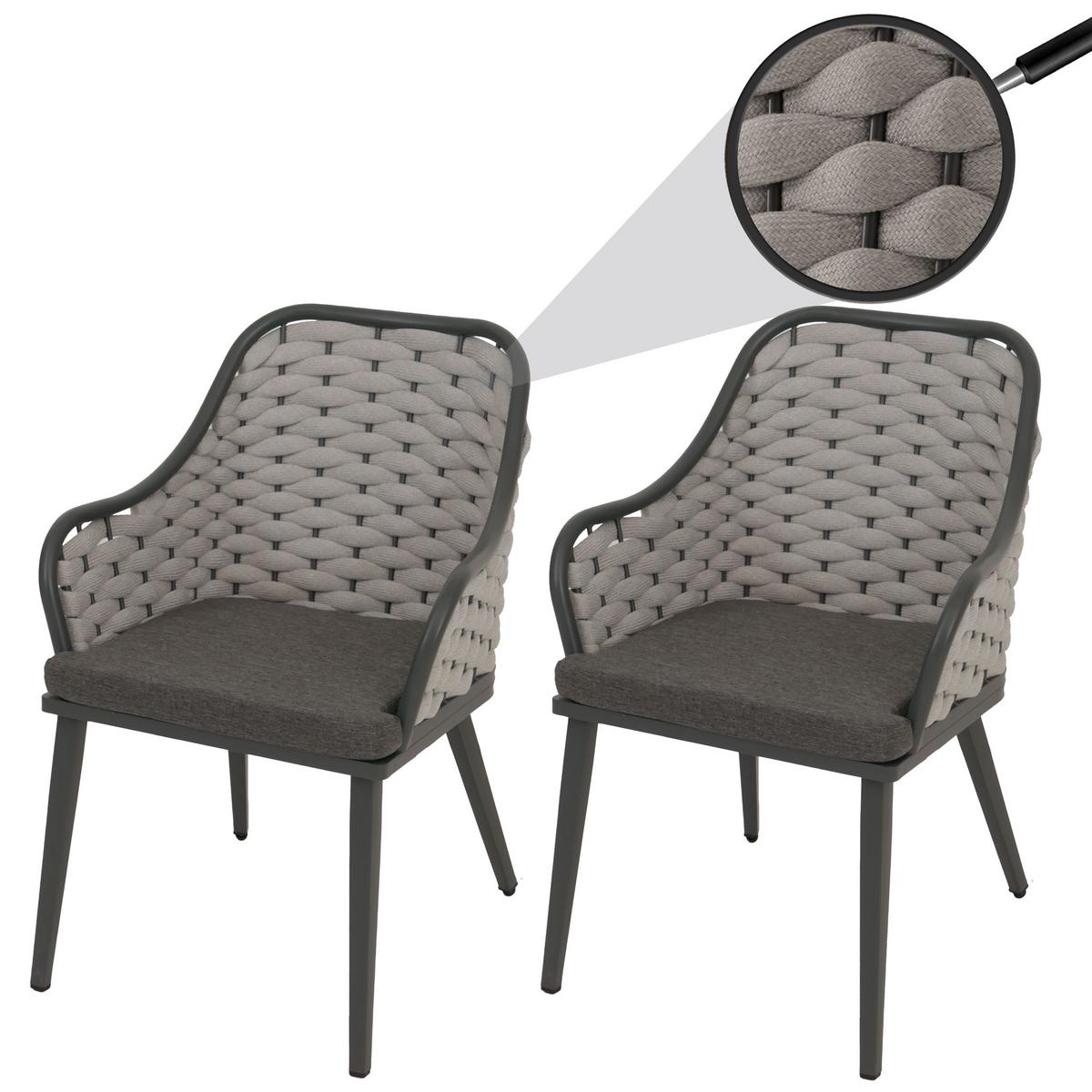 GARTENSTUHL Hellgrau, Grau - Hellgrau/Grau, Textil (59/84/63cm) - MCW