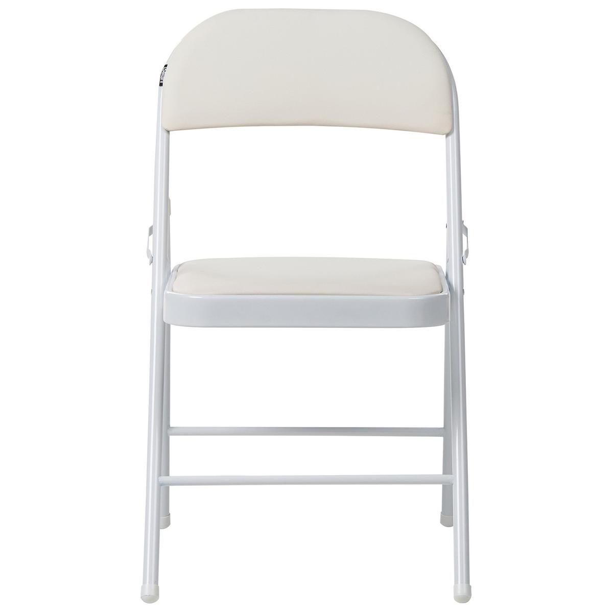 KLAPPSTUHL 4er-Set Metall Weiß Shasta - Weiß, Metall (45/77/47cm) - Beliani