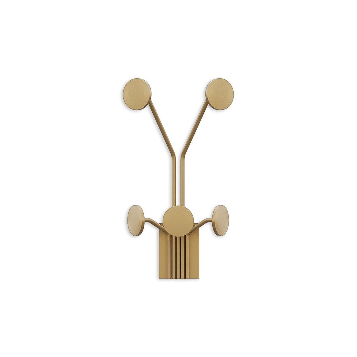 WANDGARDEROBE mit 5 Haken aus goldfarbenem Metall 24/16/40 cm - Goldfarben, Metall (16/40/16cm) - Calicosy