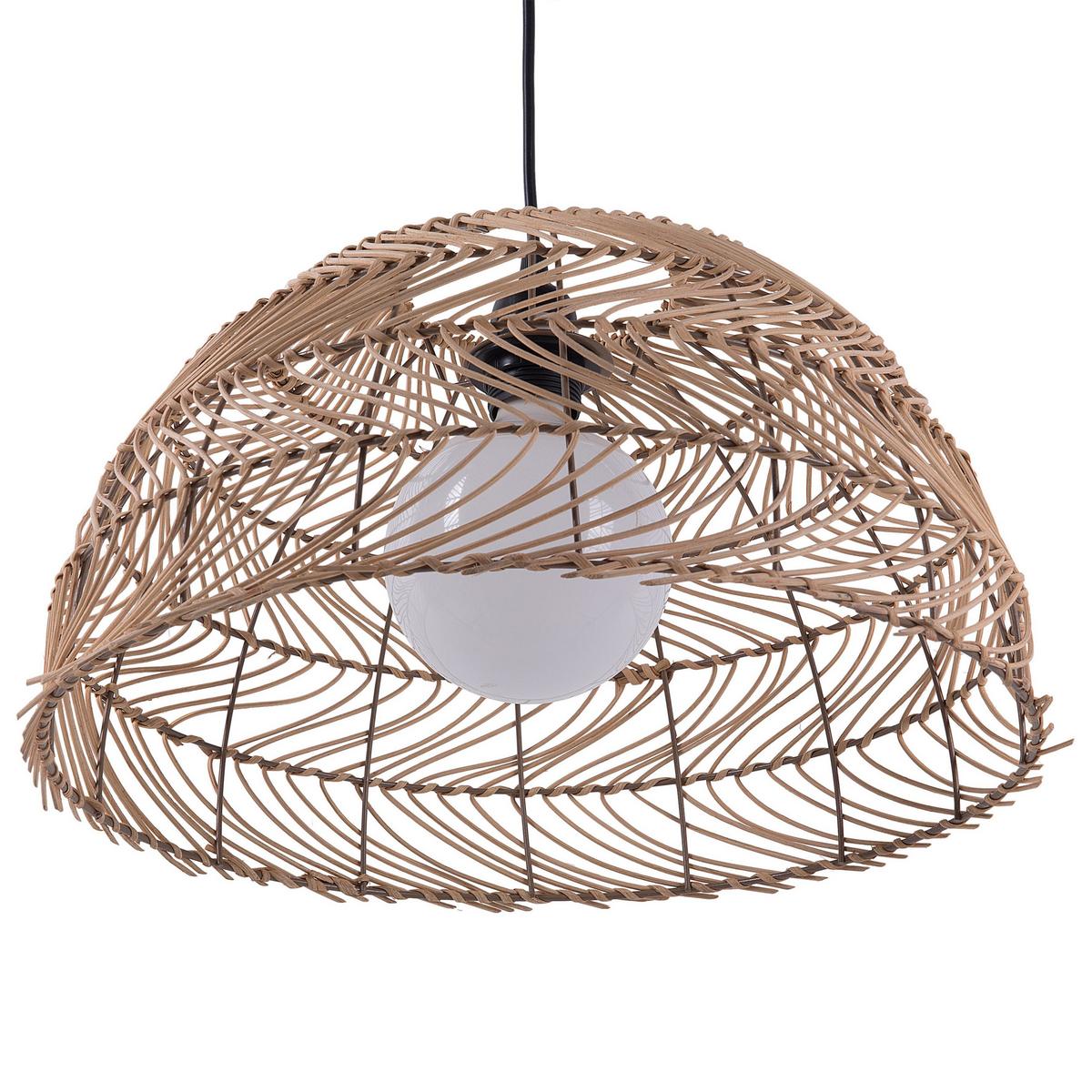 HÄNGELEUCHTE Selenge 40/40/163 cm - Beige, Naturmaterialien (40/40/163cm) - Beliani