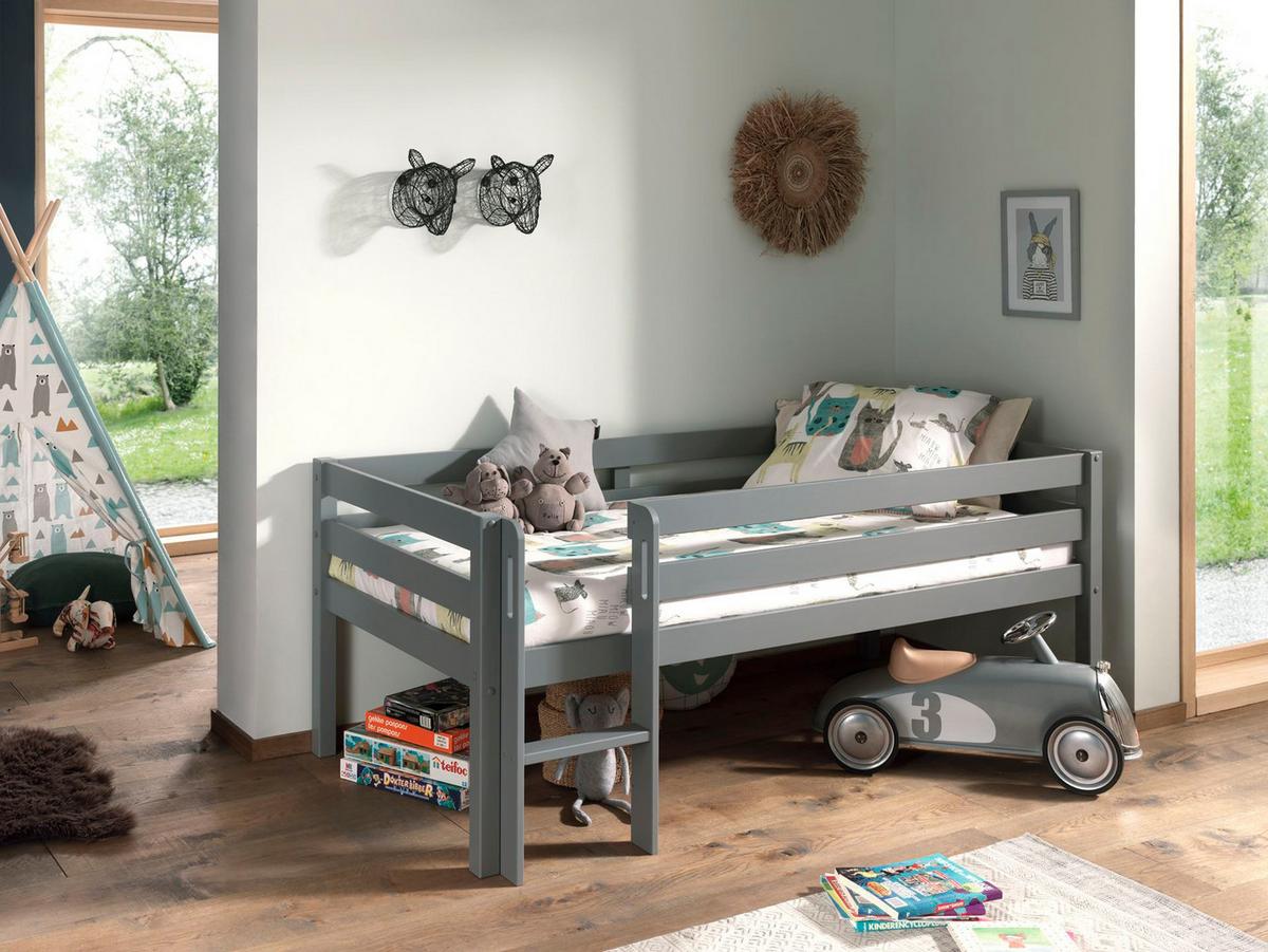 KOJENBETT Karolina 208x83x105 aus Massivholz in Grau - Hellgrau, Holz (90/200cm) - 58aufmkessel