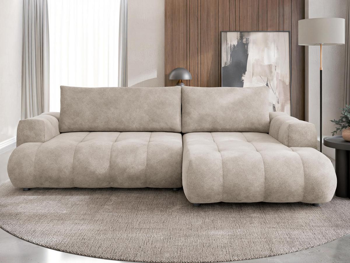 ECKSOFA Haiti, Seite: Rechts 2R+LC - Schwarz/Mokka, Holz/Textil (156/276cm) - MIRJAN24