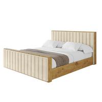 POLSTERBETT mit Bettkasten, Fußteil und Lattenrost, Boxbett mit Matratze H3/H4 - ENZO4-Z 180x200 Beige - Ecru, Holzwerkstoff/Textil (180/200cm) - ALTDECOR