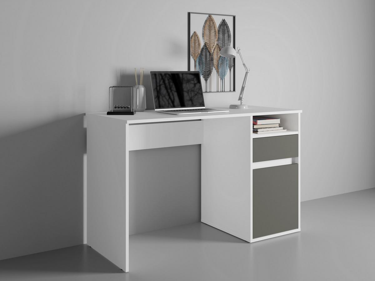 SCHREIBTISCH REGIS 120x53x75,5 cm Bürotisch Computertisch, Weiß - Weiß, Holzwerkstoff (53/120/75.5cm) - MASSENO