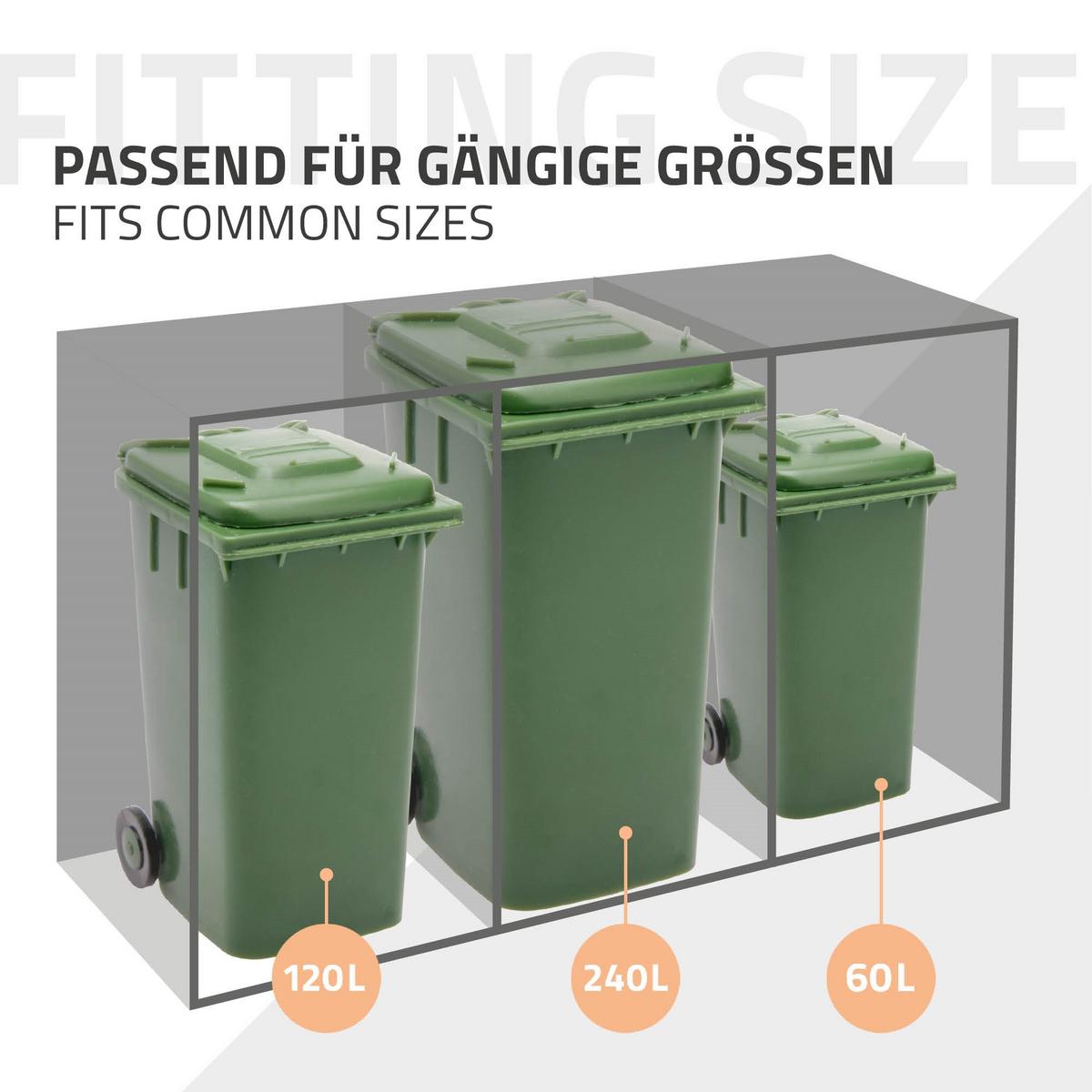 MÜLLTONNENBOX 2er mit Pflanzdach Anthrazit-Rostoptik - Rotbraun, Metall (132/124/80cm) - ML-DESIGN