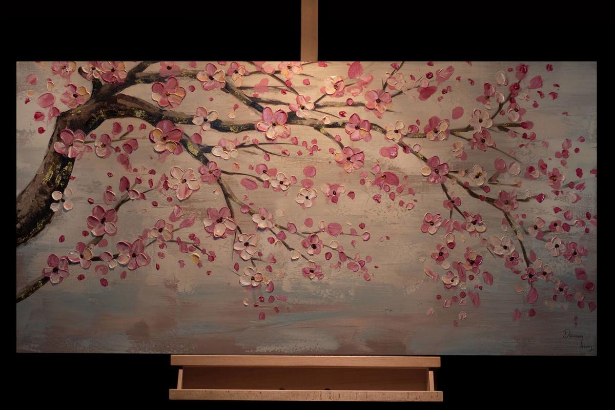 ÖLGEMÄLDE 120/60 cm - Pink, Holz/Textil (120/60cm) - KUNSTLOFT
