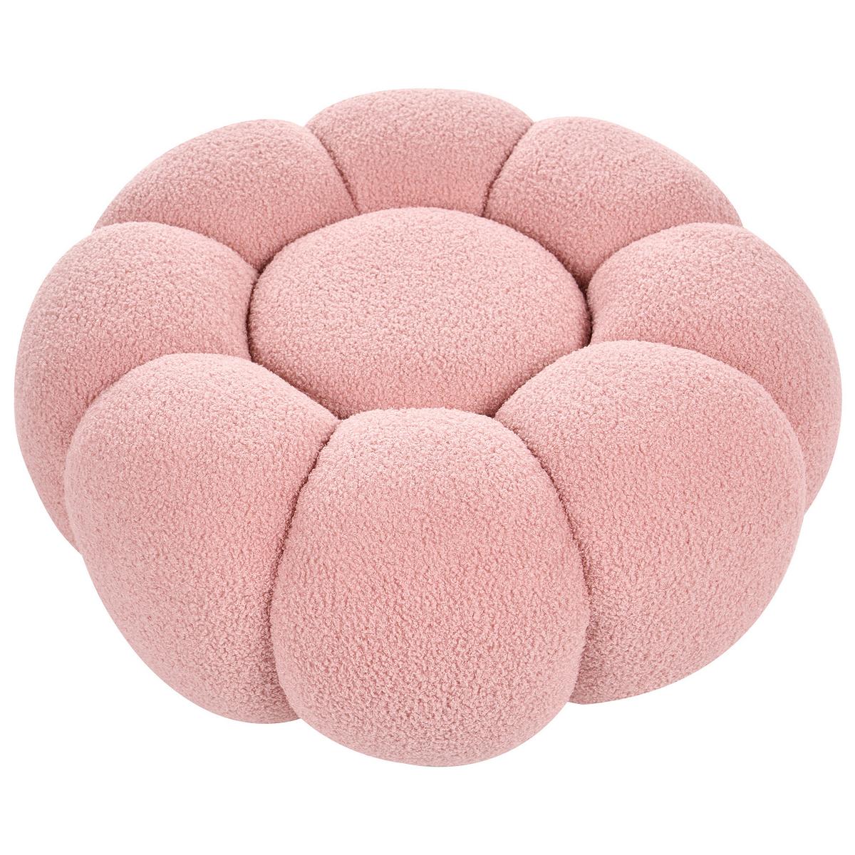 POUF Bouclé Rosa Beaufort - Pink, Textil (60/27/60cm) - Beliani