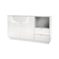 SIDEBOARD Metro Einsatz in Beton Oxid Optik - Hellgrau, Holzwerkstoff (153/88/38cm) - Vladon