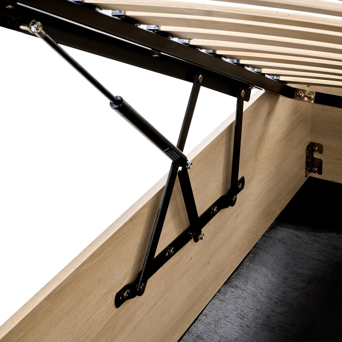 BETT mit Stauraum ohne Kopfteil 180/200 cm MDF-Platte Hellbraun Etel - Hellbraun, Holzwerkstoff (180/200cm) - Beliani