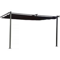 PERGOLA - MARKISE pergola adossée en métal avec toit rétractable - 3 x 4 m - gris anthracite Grau - Grau, Metall (290/231/395cm) - Habitat Garten