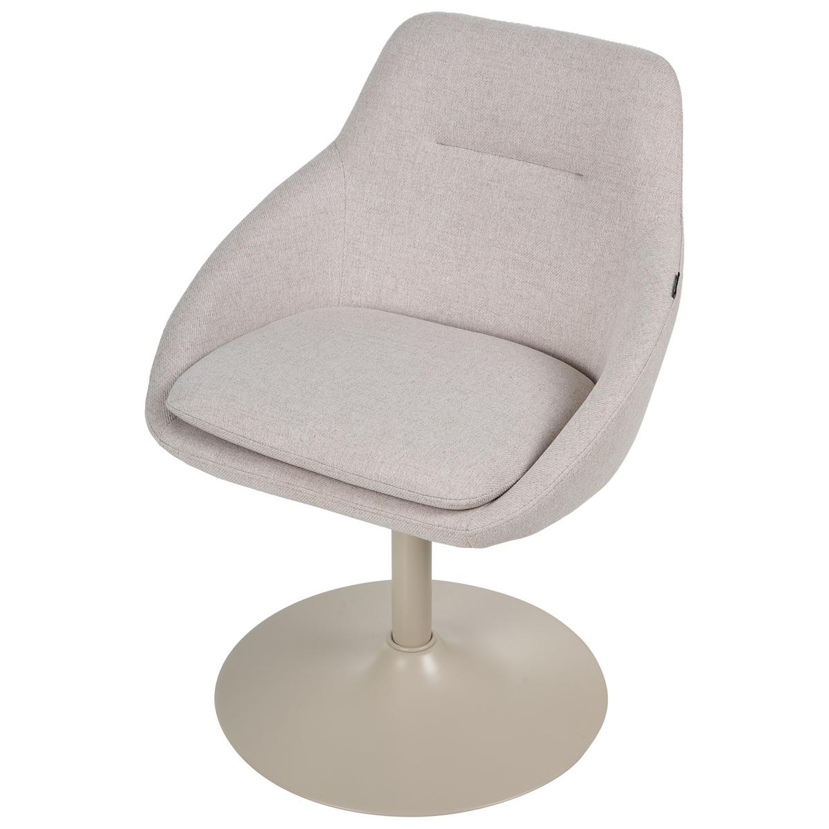 ESSZIMMERSTUHL drehbar Stoff Hellbeige Westminster - Beige, Textil/Metall (57/79/56cm) - Beliani