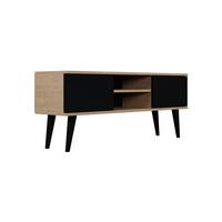 TV-MÖBEL Toronto Schwarz und Holz - Schwarz/Braun, Holzwerkstoff (120/35/55cm) - Petits-meubles