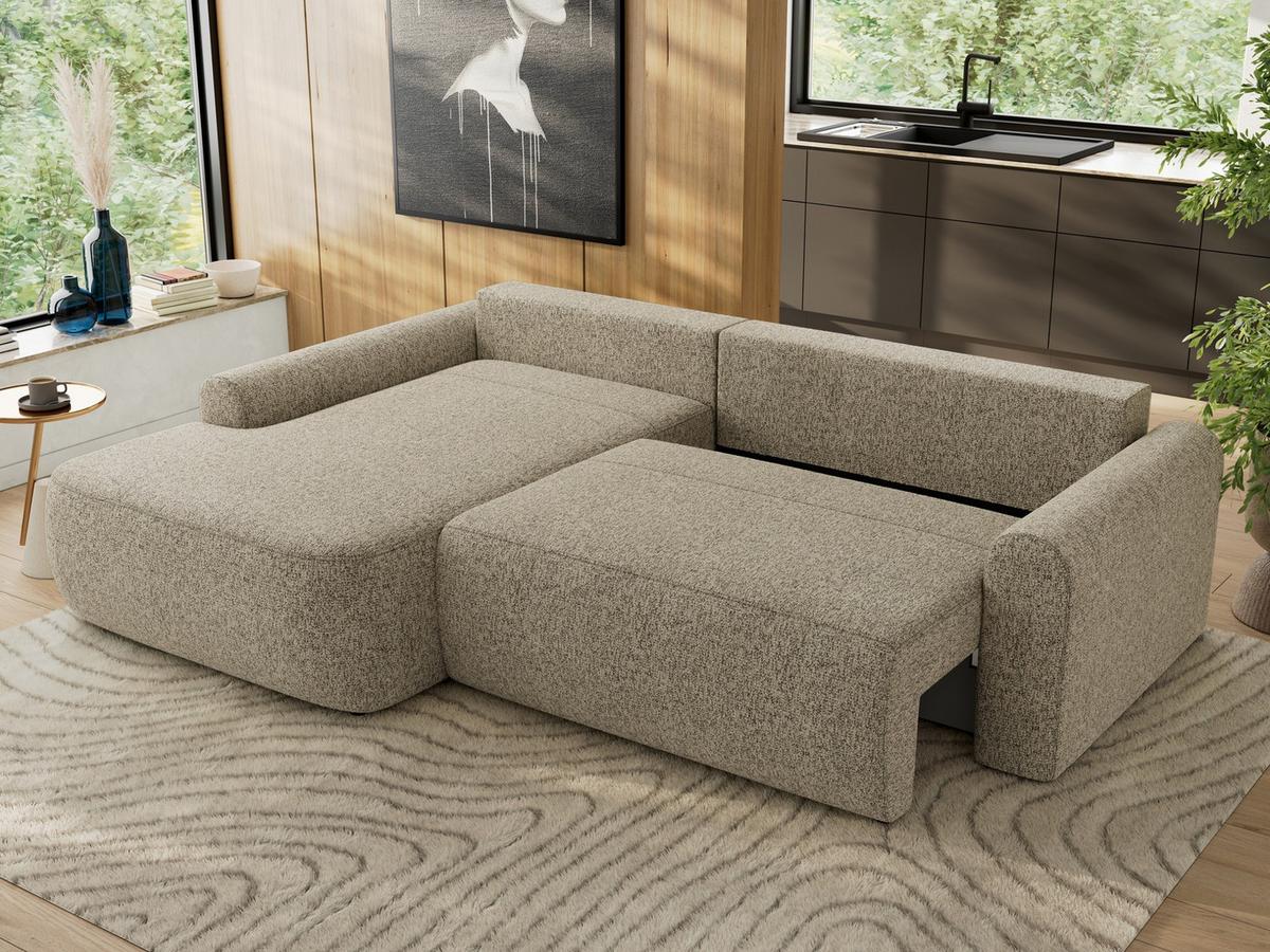 ECKSCHLAFSOFA CUBO L Dunkelbeige Struktur - links - Sandfarben/Beige, Kunststoff/Textil (273/187cm) - MKS