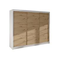 SCHWEBETÜRENSCHRANK Derby II - Eiche Artisan, Holzwerkstoff/Metall (200/215/58cm) - MIRJAN24