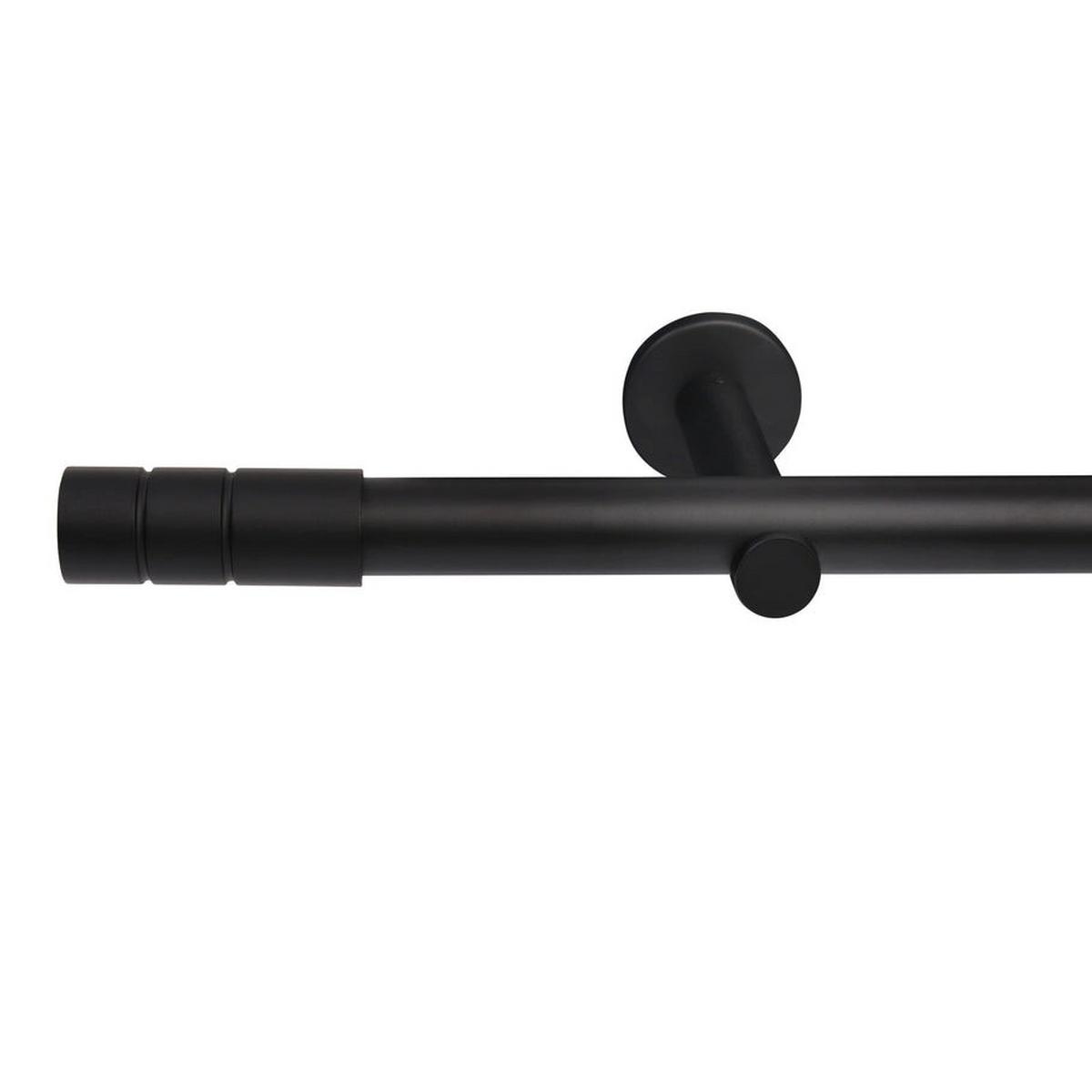 GARDINENSTANGE auf Maß 1-lauf Wandmontage Zylinder 280cm - Schwarz, Metall (280cm) - Deco-Raum