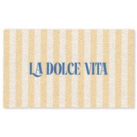 FUSSMATTE Blau – Gelb – Streifen – La Dolce Vita 150x90 cm - Hellgelb, Kunststoff (150/0.4cm) - MuchoWow