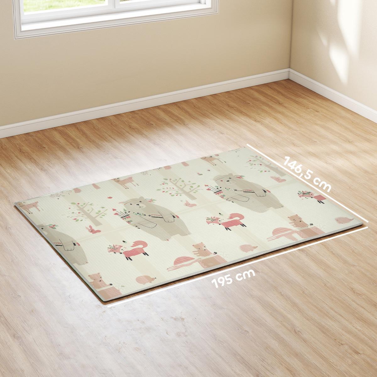 KRABBELMATTE faltbar Doppelseitige Mehrfarbig 200/150/1,5 cm - Multicolor, Kunststoff (150/200cm) - AIYAPLAY