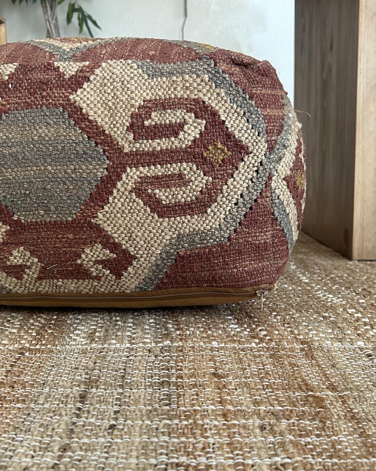 POUF Urpad 50/50/30 cm - Rot, Naturmaterialen (50/30/50cm) - Beliani