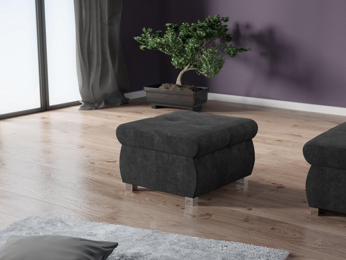 POLSTERHOCKER Orkan Klein - Silberfarben/Grau, Holz/Textil (60/39/60cm) - MIRJAN24