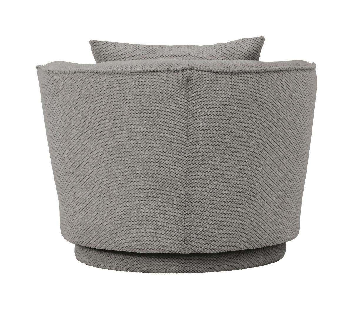 DREHSESSEL grau Web-Velours, Sessel 360° drehbar inklusive Kissen - Grau, Kunststoff/Textil (95/77/95cm)