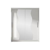 SCHWEBETÜRENSCHRANK Westa S - Silberfarben/Weiß, Holzwerkstoff/Metall (150/200/58cm) - MIRJAN24