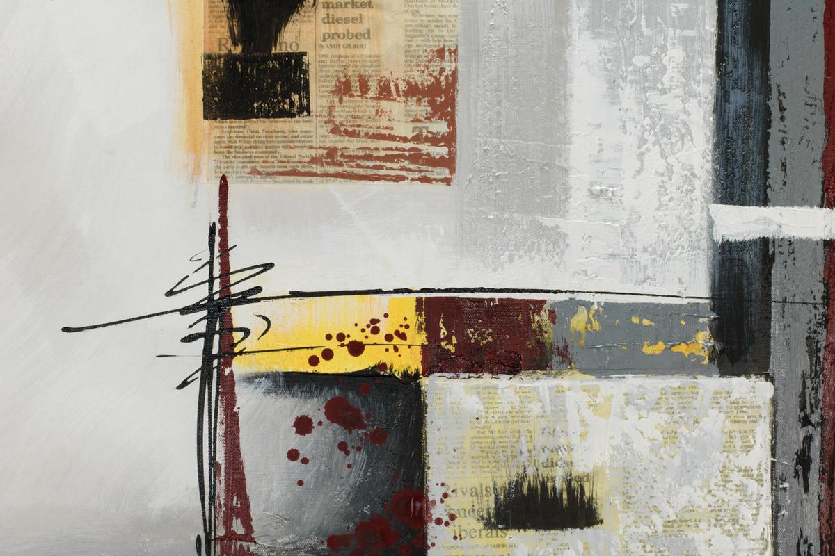 ACRYLBILD HANDGEMALT 80/80 cm - Beige/Grau, Holz/Textil (80/80cm) - KUNSTLOFT