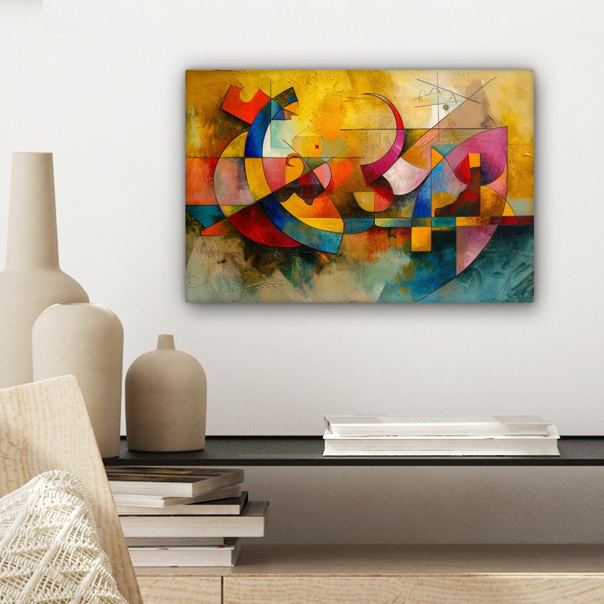 LEINWANDBILD Kunst - Abstrakt - Modern Deko Schlafzimmer 30x20 cm - Gelb, Textil (30/20cm) - MuchoWow