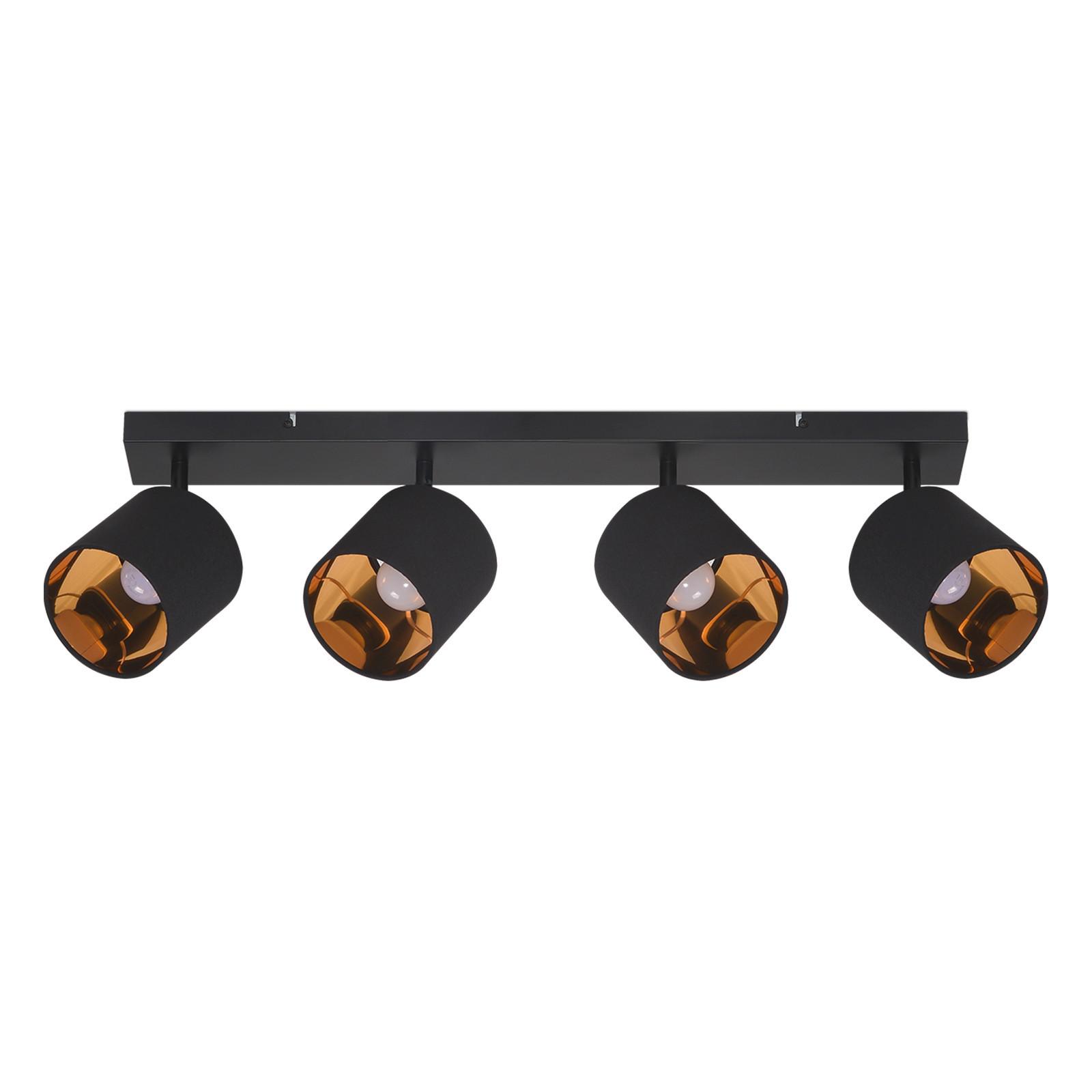 DECKENSTRAHLER Brand 4-flammig 67/11/20 cm - Schwarz, Textil (67/11/20cm) - Nettlife