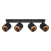 DECKENSTRAHLER Brand 4-flammig 67/11/20 cm - Schwarz, Textil (67/11/20cm) - Nettlife