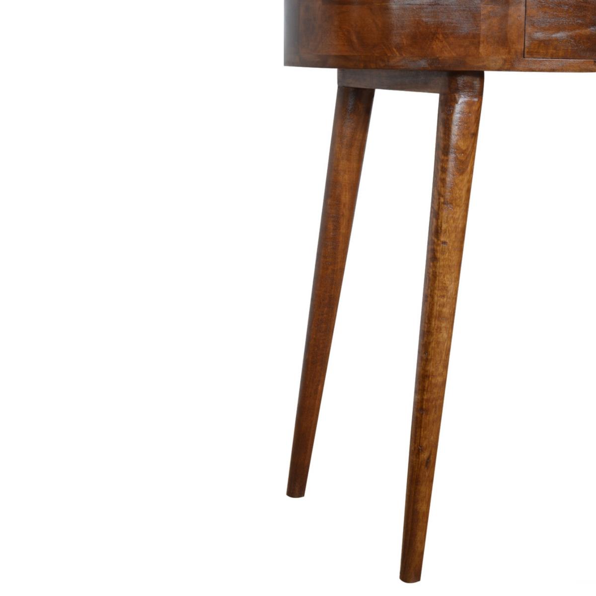 KONSOLENTISCH im Kastanienholz-Finish aus MassivholZ, 1 Schublade, Nordische Beine - Messingfarben/Braun, Holz/Metall (40/80/78cm) - Artisan Furniture