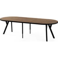 ESSTISCH Twixy XXL groß rund oval ausziehbar, Eiche Dunkelbraun Rustikal 100-250/100/76 cm - Kastanienfarben/Schwarz, Holz/Holzwerkstoff (100/250/76cm) - WFL GROUP