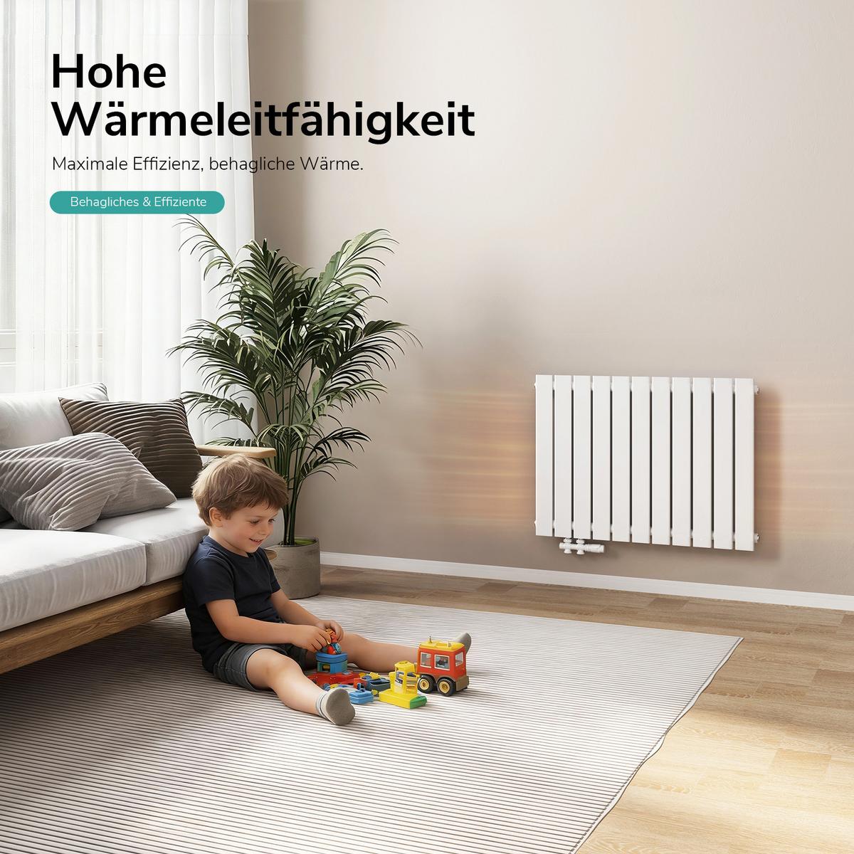 HEIZKÖRPER Flachheizkörper Weiß 63/85/5,2 cm - Weiß, Metall (85/63/4.9cm) - EMKE