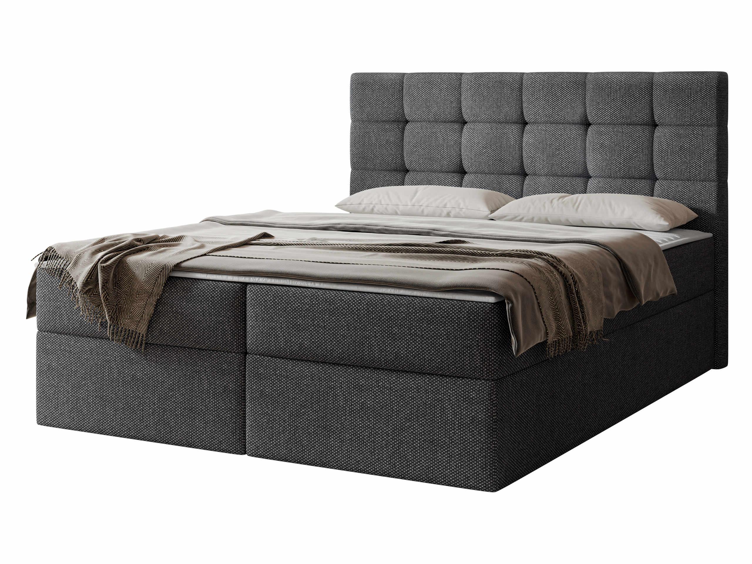 BOXBETT Luanda - H3 - Dunkelgrau, Holzwerkstoff/Textil (160/200cm) - MIRJAN24