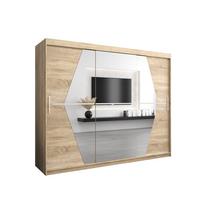 SCHWEBETÜRENSCHRANK 200/250/62 3-türig - Silberfarben/Sonoma Eiche, Holz/Kunststoff (250/200/62cm) - MÖBEL KRYSPOL