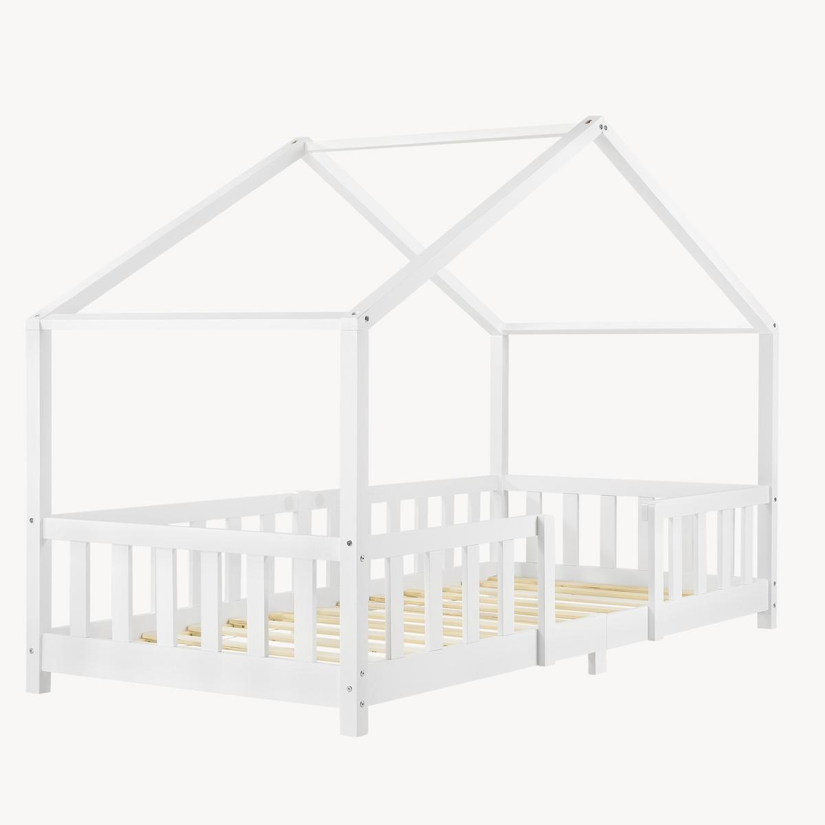 HAUSBETT Treviolo - Weiß, Holz (90/200cm) - [en.casa]