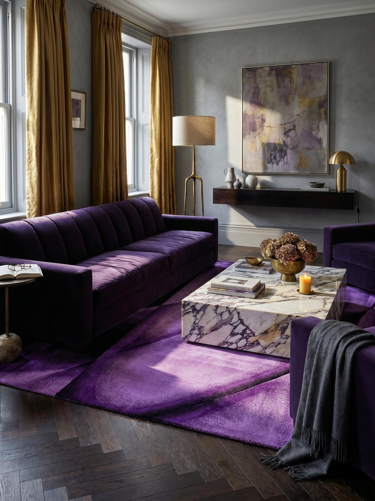 KURZFLORTEPPICH ASPEN, abstrakt, Violett, 120 x 170 cm - Lila, Textil (120/170cm) - KADIMA DESIGN