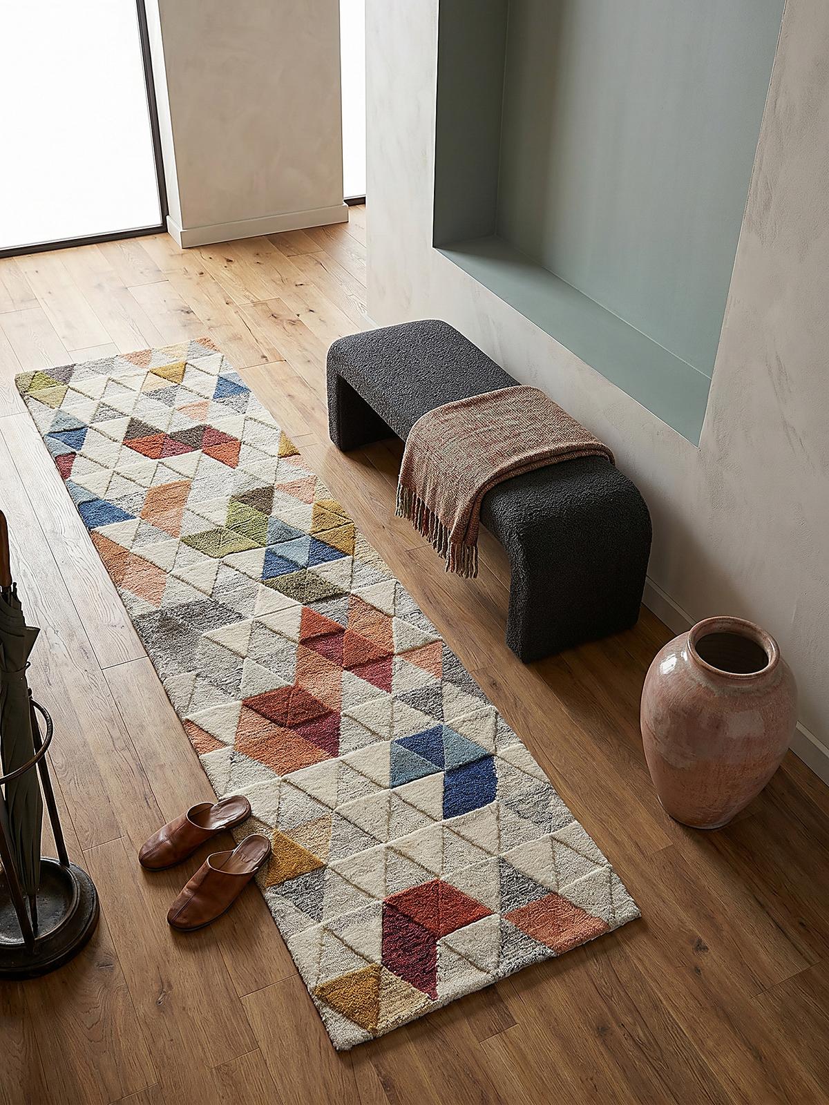 WOLLTEPPICH ESK, geometrisch, Bunt, 60 x 230 cm - Multicolor, Textil (230/60cm) - KADIMA DESIGN