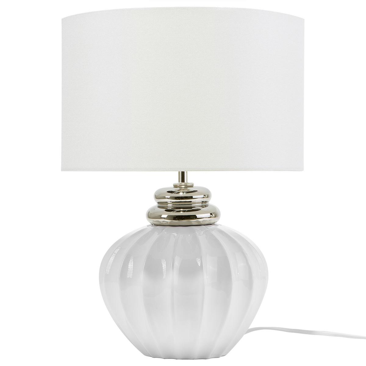 TISCHLAMPE Neris 33/33/45 cm - Silberfarben, Keramik (33/33/45cm) - Beliani