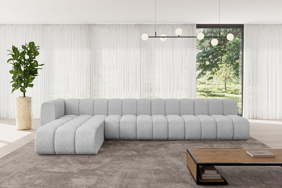 ECKSOFA modulares Sofa Darnel-L3 - 387x177x70 cm Hellgrau - Hellgrau, Holzwerkstoff/Textil (387/177cm) - ALTDECOR
