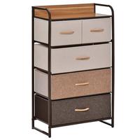 KOMMODE, Sideboard mit 5 Faltbaren Stoff-Schubladen, Braun - Braun, Textil (29/99/58cm) - HOMCOM